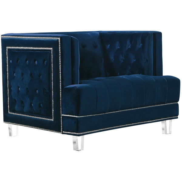 Meridian Lucas Navy Velvet Chair IMAGE 1