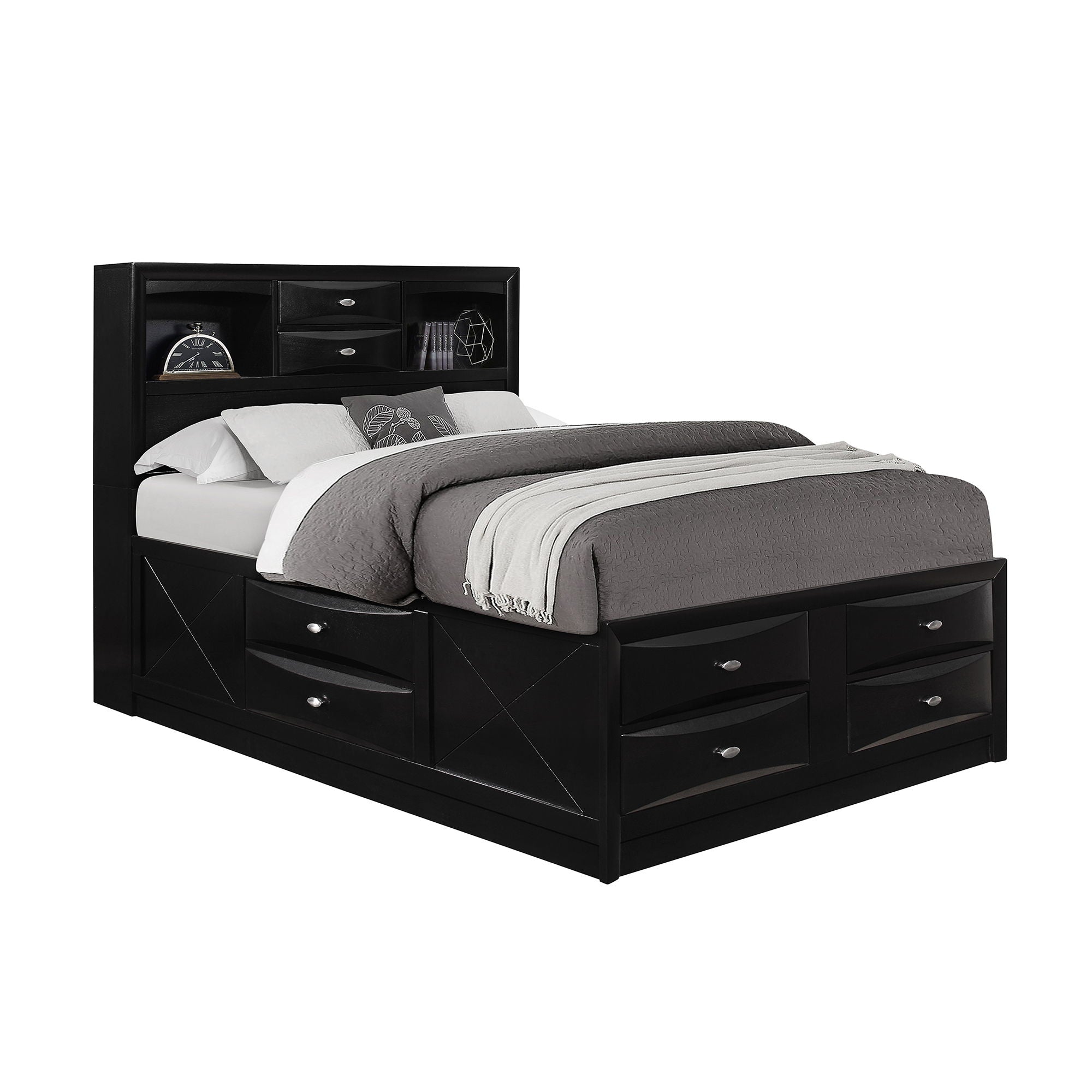 Lucille - Bed With Storage And Bookcase Headboard