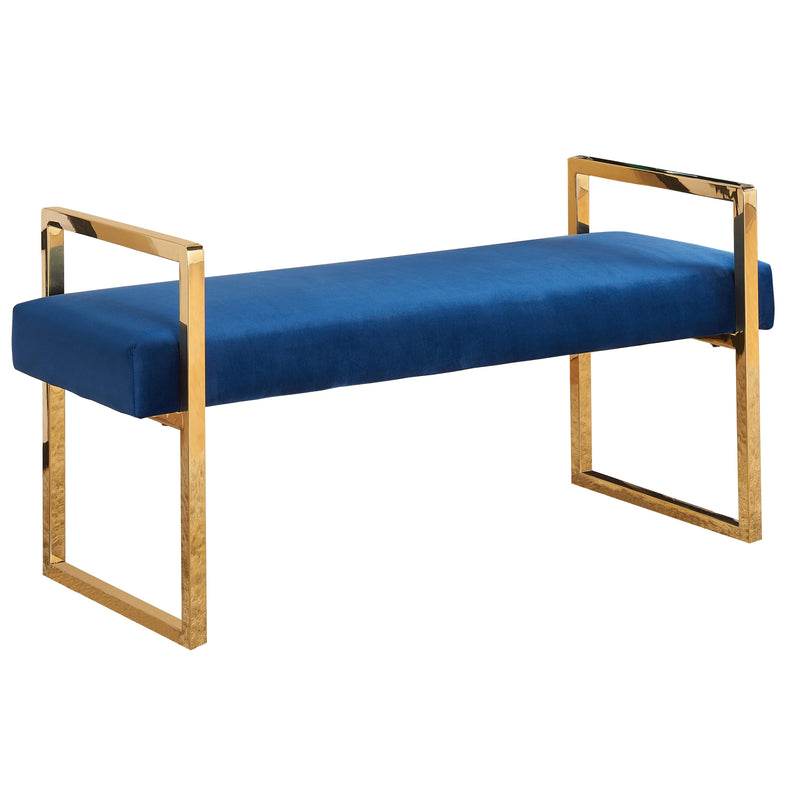 Meridian Olivia Navy Velvet Bench IMAGE 1