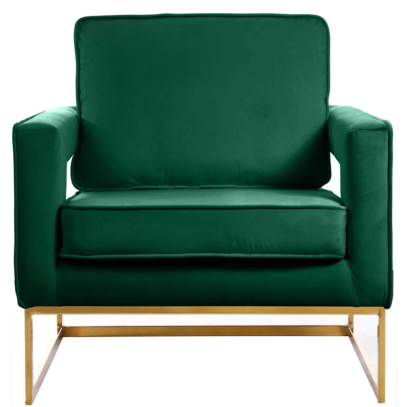 Meridian Noah Green Velvet Accent Chair IMAGE 2