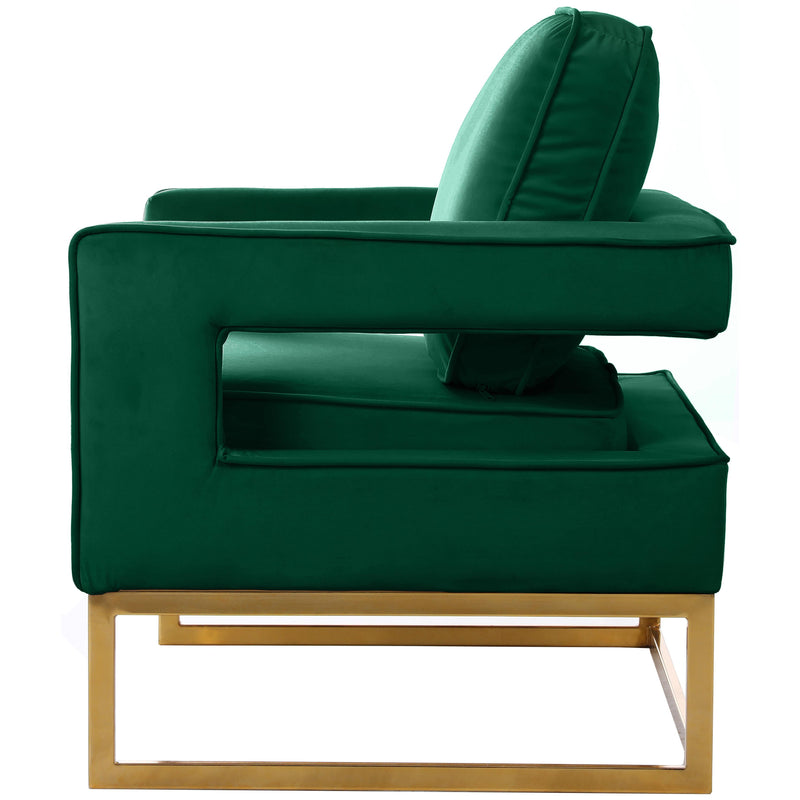 Meridian Noah Green Velvet Accent Chair IMAGE 3