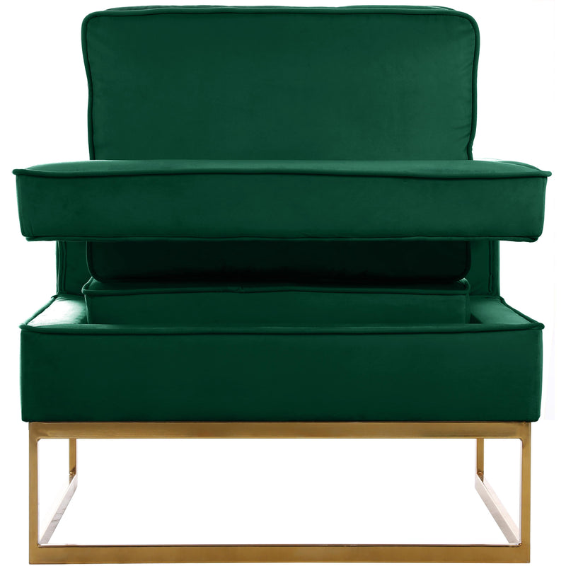 Meridian Noah Green Velvet Accent Chair IMAGE 4