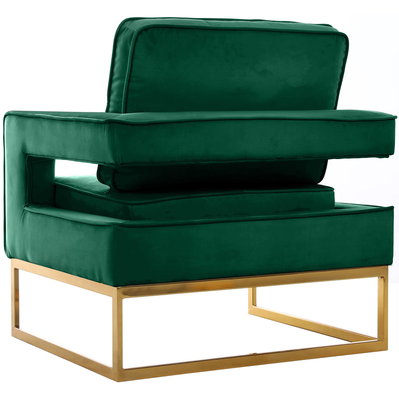 Meridian Noah Green Velvet Accent Chair IMAGE 5