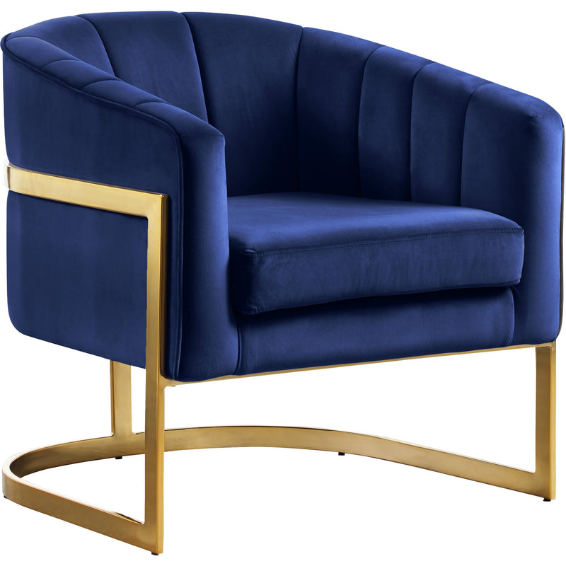 Meridian Carter Navy Velvet Accent Chair IMAGE 1