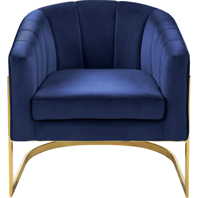 Meridian Carter Navy Velvet Accent Chair IMAGE 2