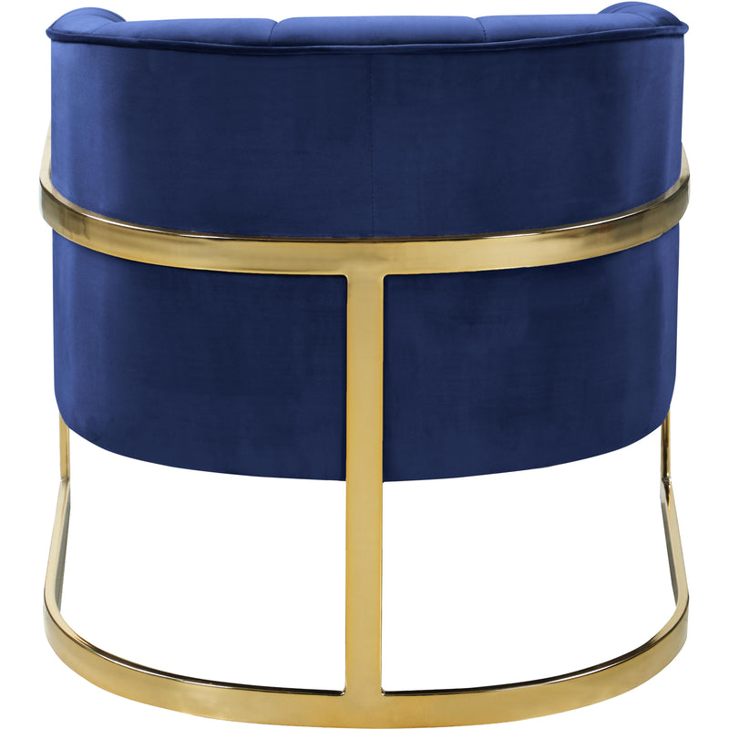 Meridian Carter Navy Velvet Accent Chair IMAGE 3