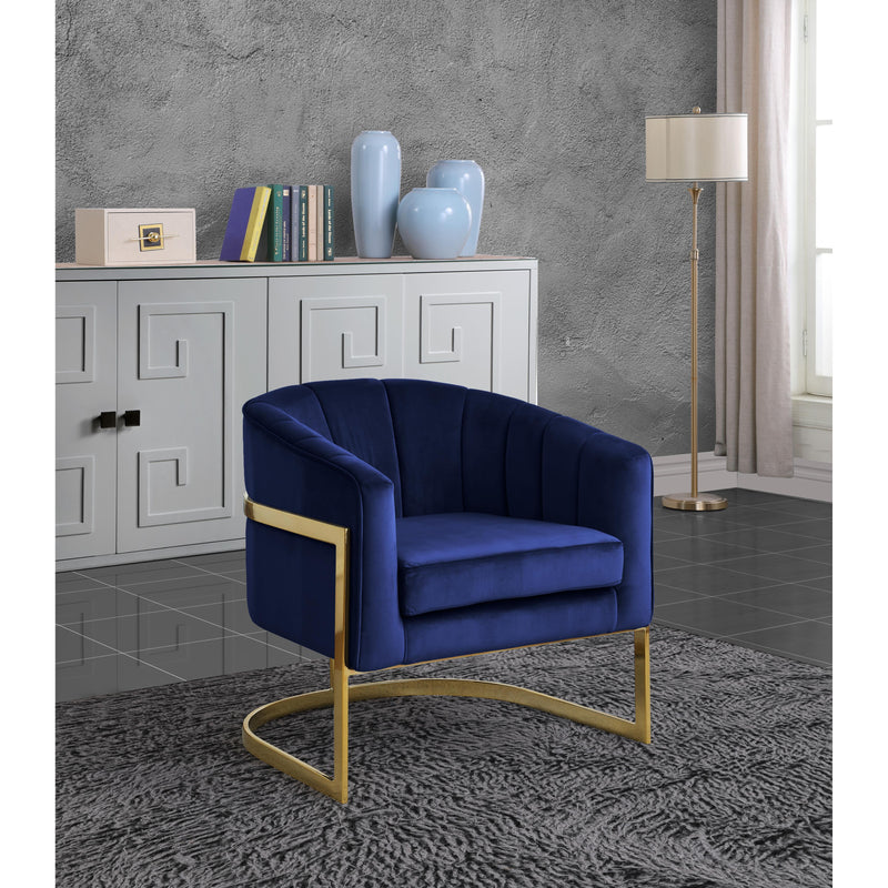 Meridian Carter Navy Velvet Accent Chair IMAGE 5