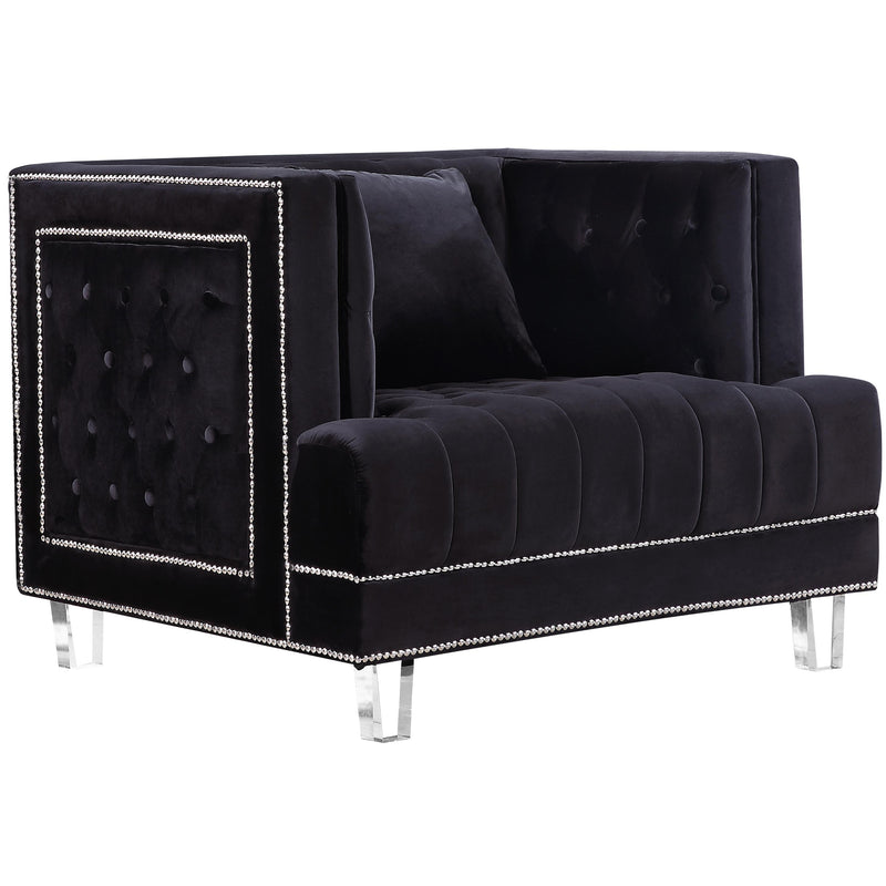 Meridian Lucas Black Velvet Chair IMAGE 1