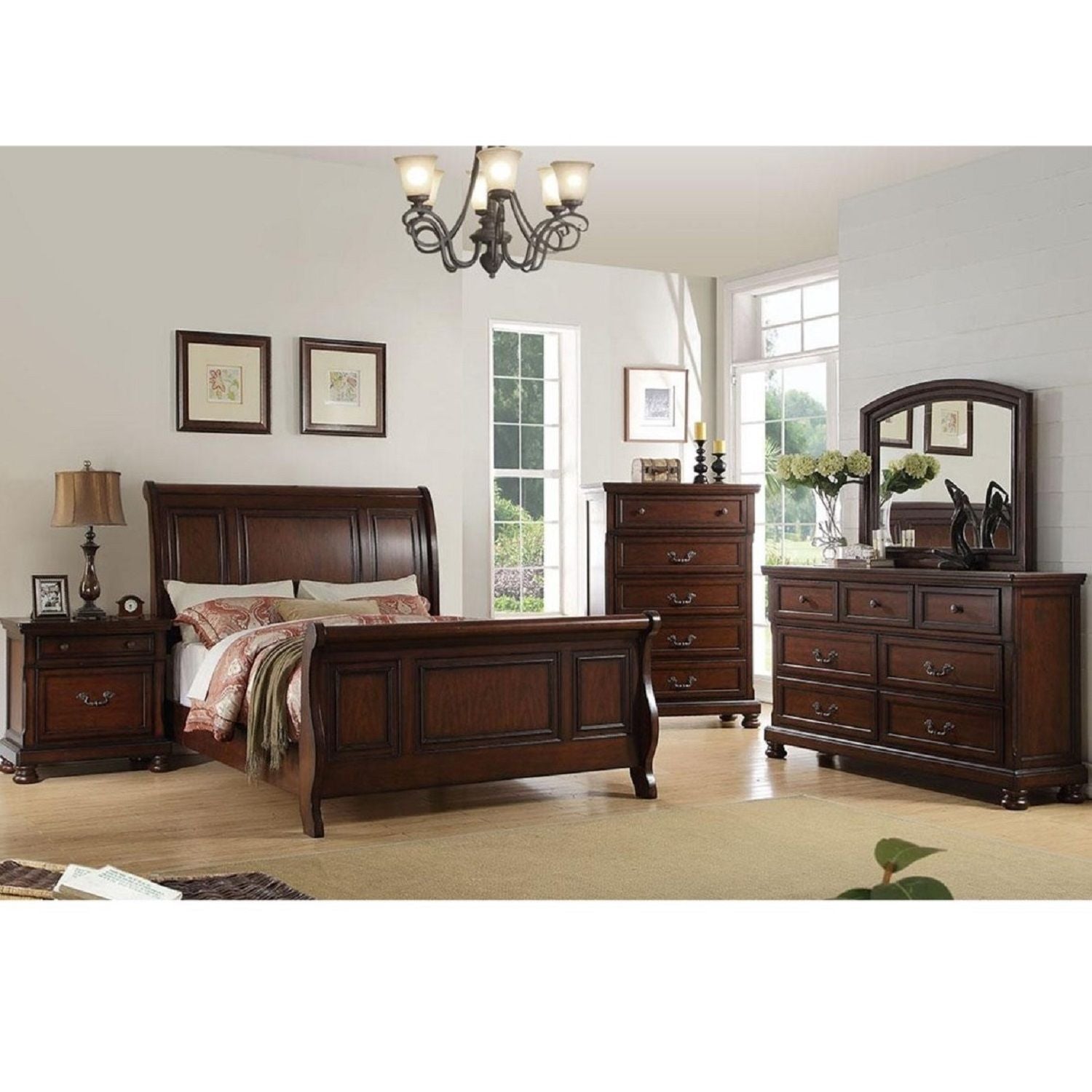 Bed With 2 Panel Headboard And Footboard