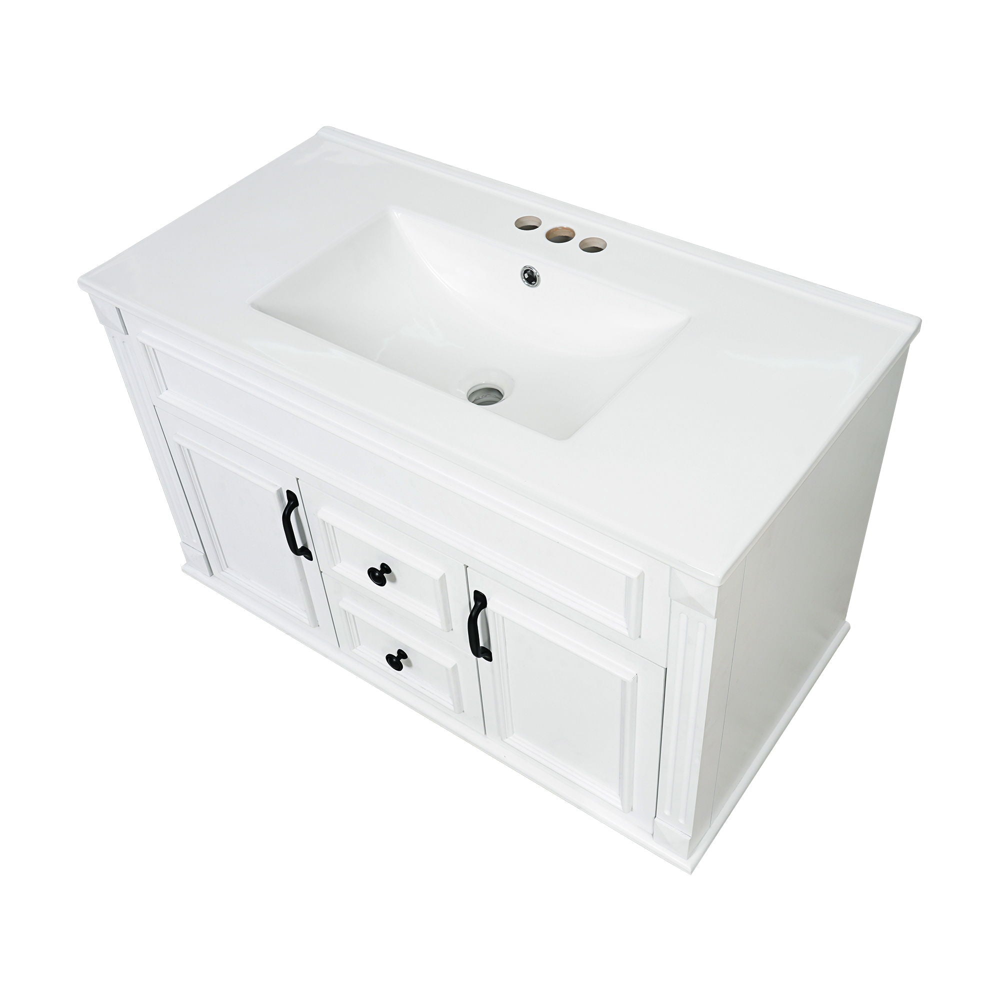 French Simple Style Wall Mounted Bathroom Cabinet With Sink