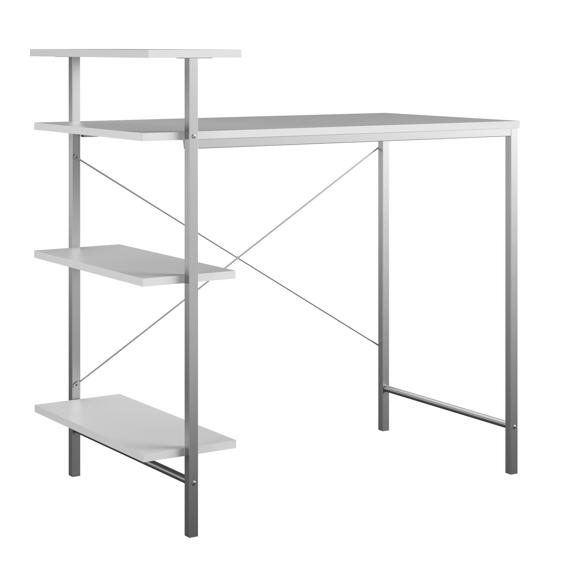 Side Storage Student Desk - White