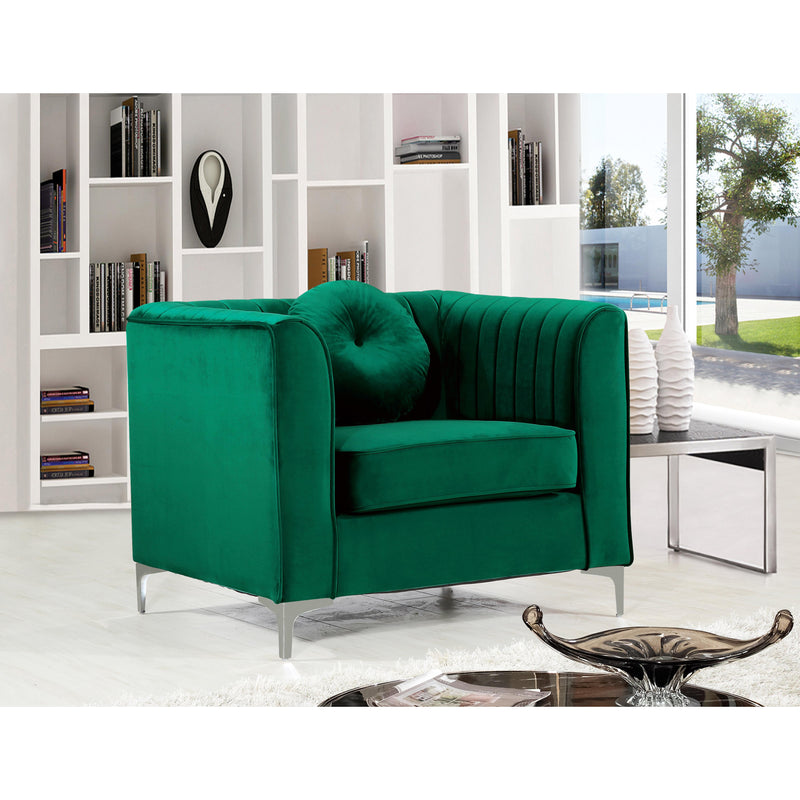 Meridian Isabelle Green Velvet Chair IMAGE 2