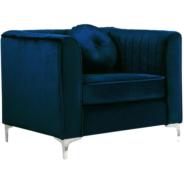 Meridian Isabelle Navy Velvet Chair IMAGE 1