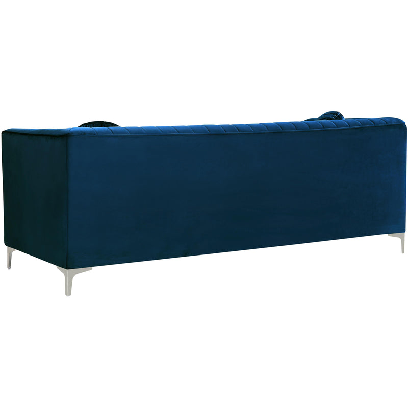 Meridian Isabelle Navy Velvet Loveseat IMAGE 2