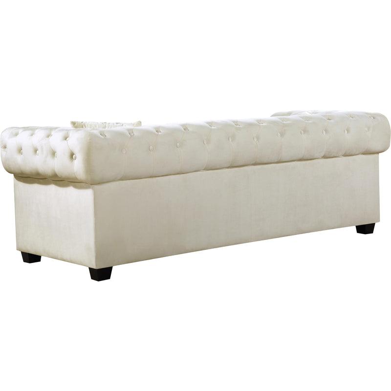 Meridian Bowery Cream Velvet Sofa IMAGE 2