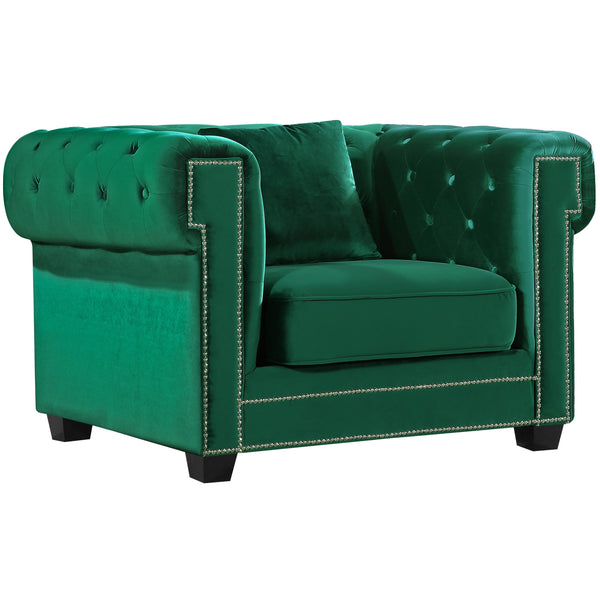 Meridian Bowery Green Velvet Chair IMAGE 1