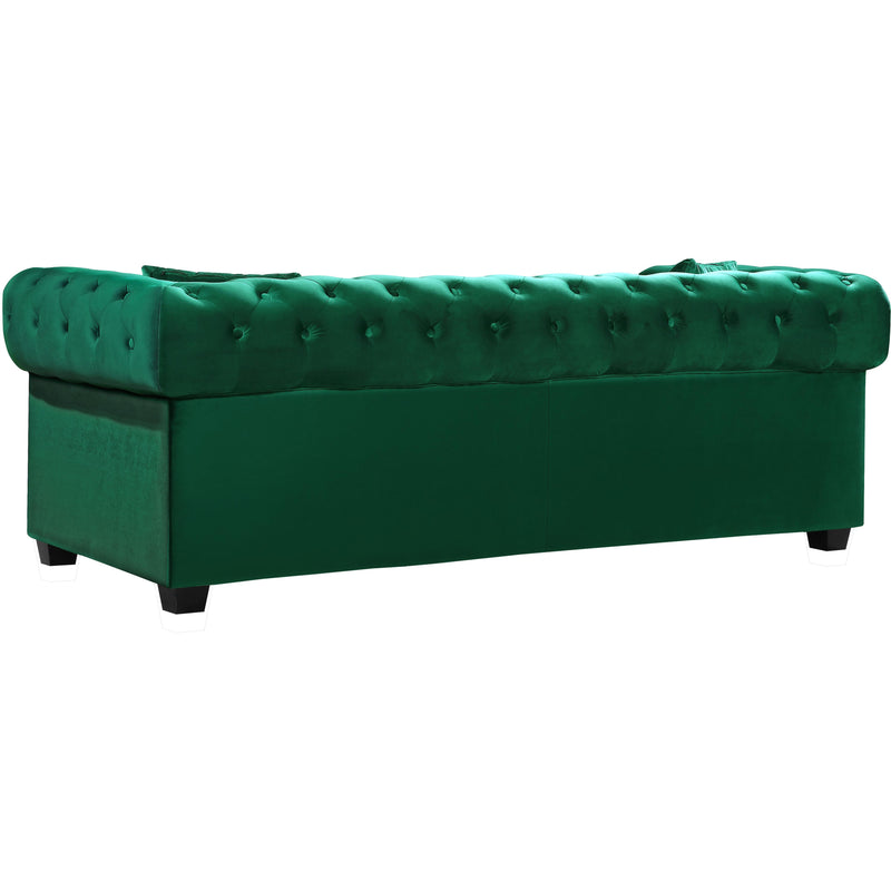 Meridian Bowery Green Velvet Sofa IMAGE 2