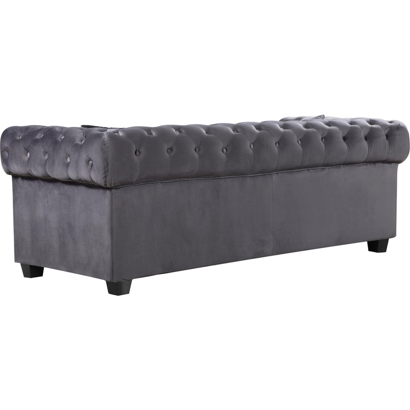 Meridian Bowery Grey Velvet Sofa IMAGE 2