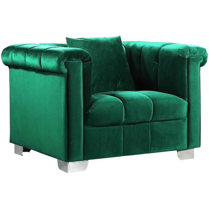 Meridian Kayla Green Velvet Chair IMAGE 1