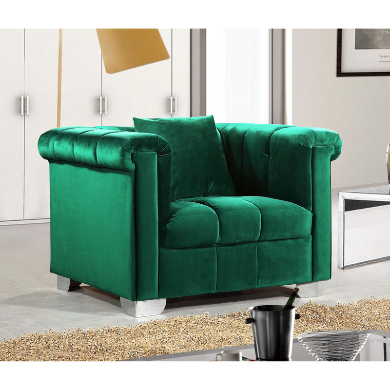 Meridian Kayla Green Velvet Chair IMAGE 2