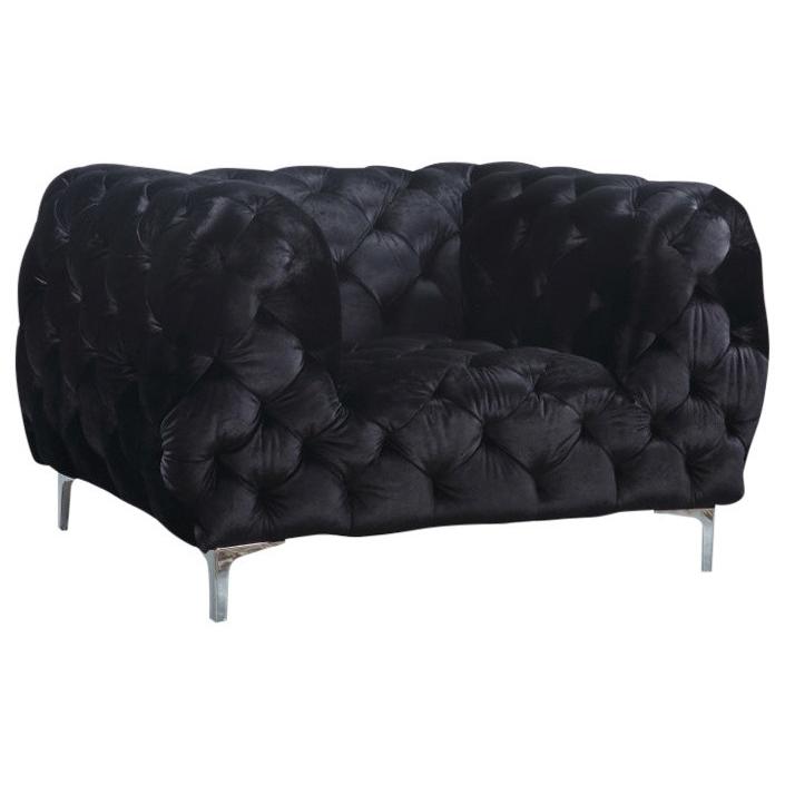 Meridian Mercer Black Velvet Chair IMAGE 1