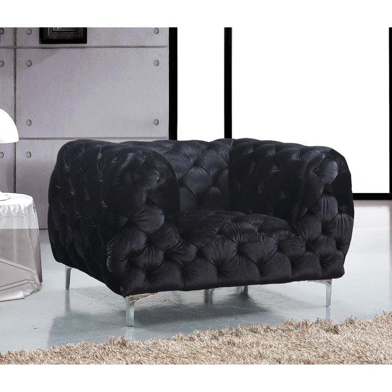 Meridian Mercer Black Velvet Chair IMAGE 2