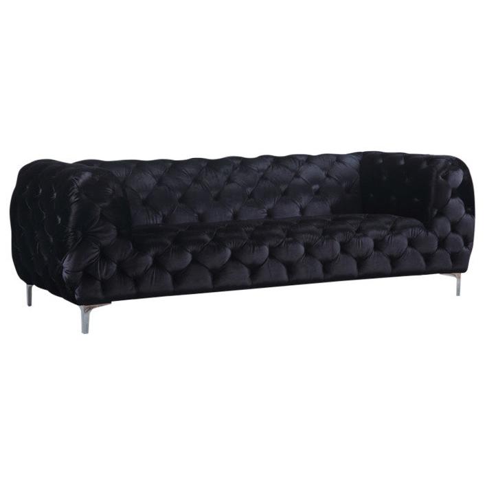 Meridian Mercer Black Velvet Sofa IMAGE 1