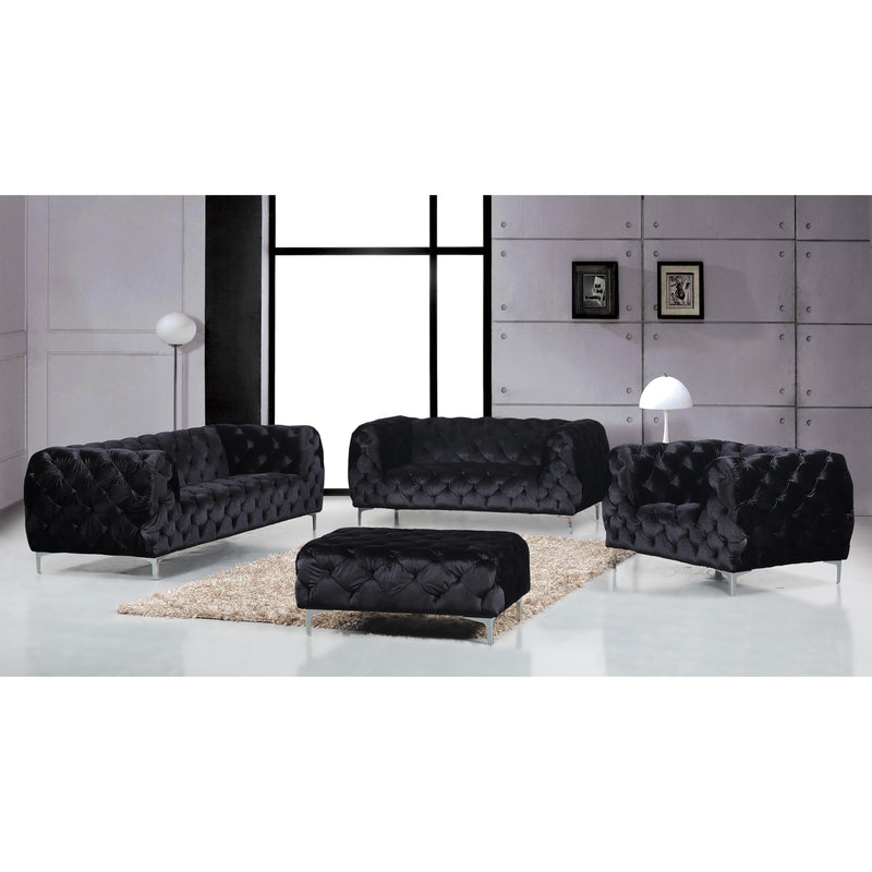 Meridian Mercer Black Velvet Sofa IMAGE 4