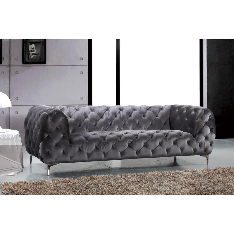 Meridian Mercer Grey Velvet Sofa IMAGE 3