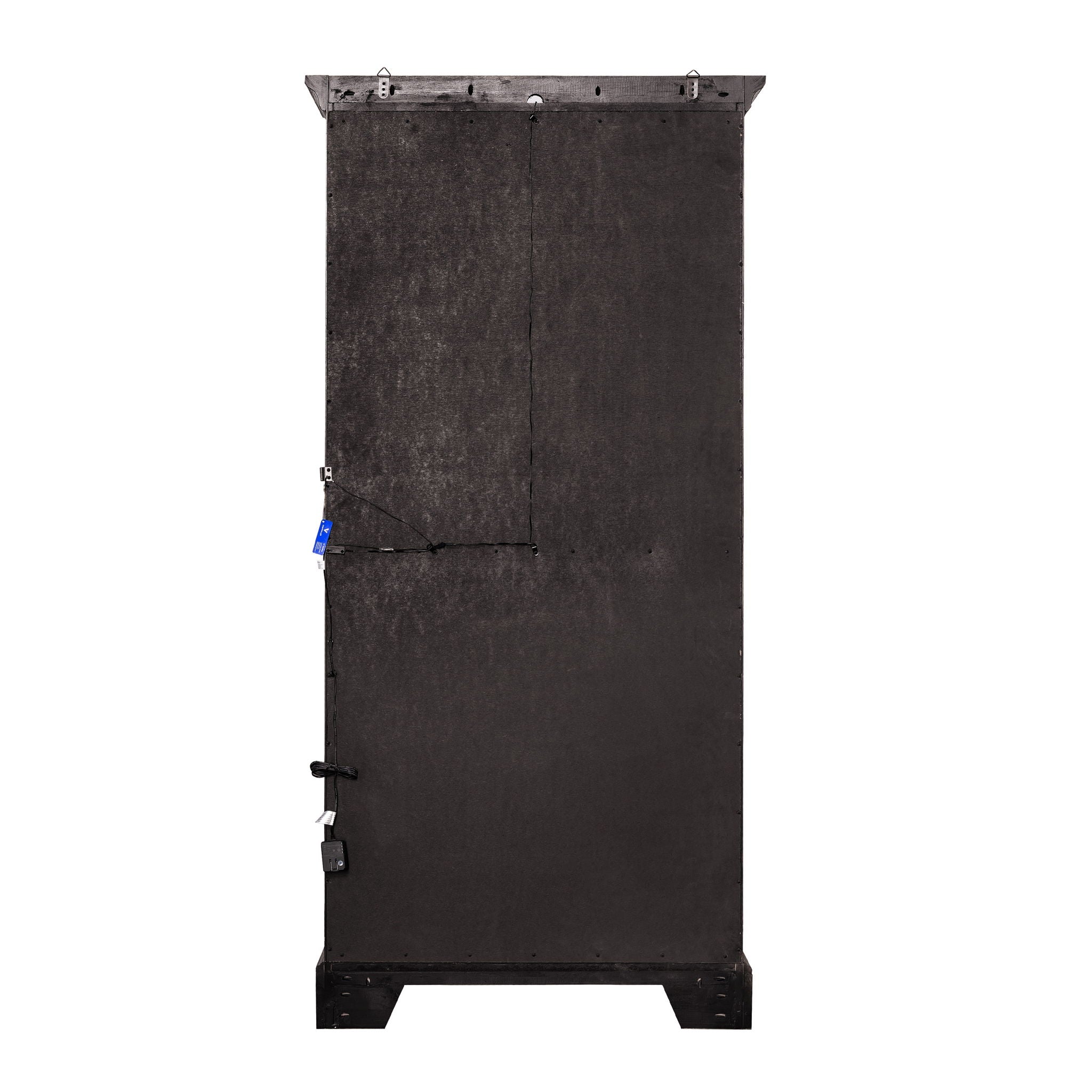 Traditional Sliding Door Curio With Glass Shelves And LED Light - Dark Brown