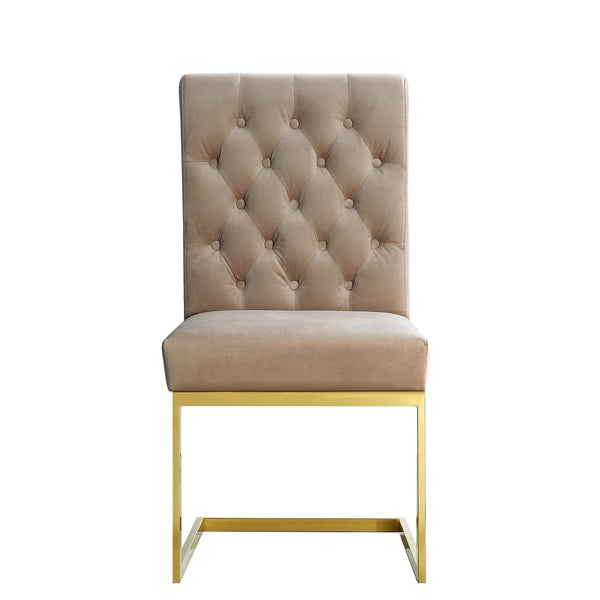 Meridian Cameron Beige Velvet Dining Chair IMAGE 1