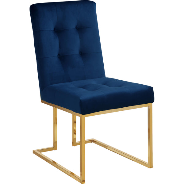 Meridian Pierre Navy Velvet Dining Chair IMAGE 1