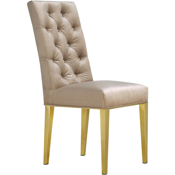 Meridian Capri Beige Velvet Dining Chair IMAGE 1