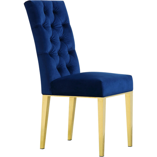 Meridian Capri Navy Velvet Dining Chair IMAGE 1