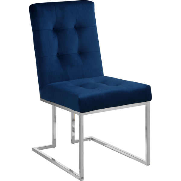 Meridian Alexis Navy Velvet Dining Chair IMAGE 1