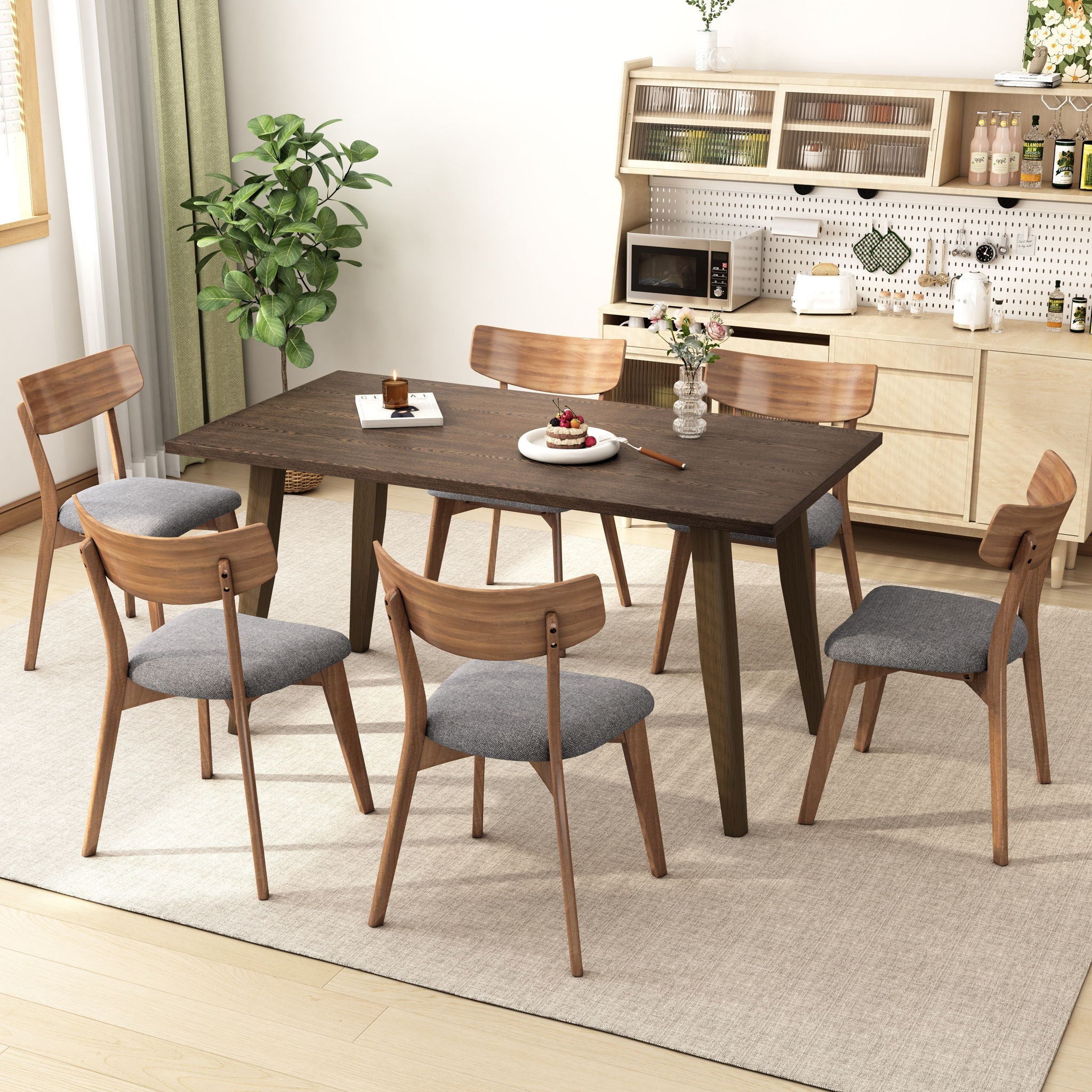Mid Century Upholstered Dining Chairs (Set of 2)