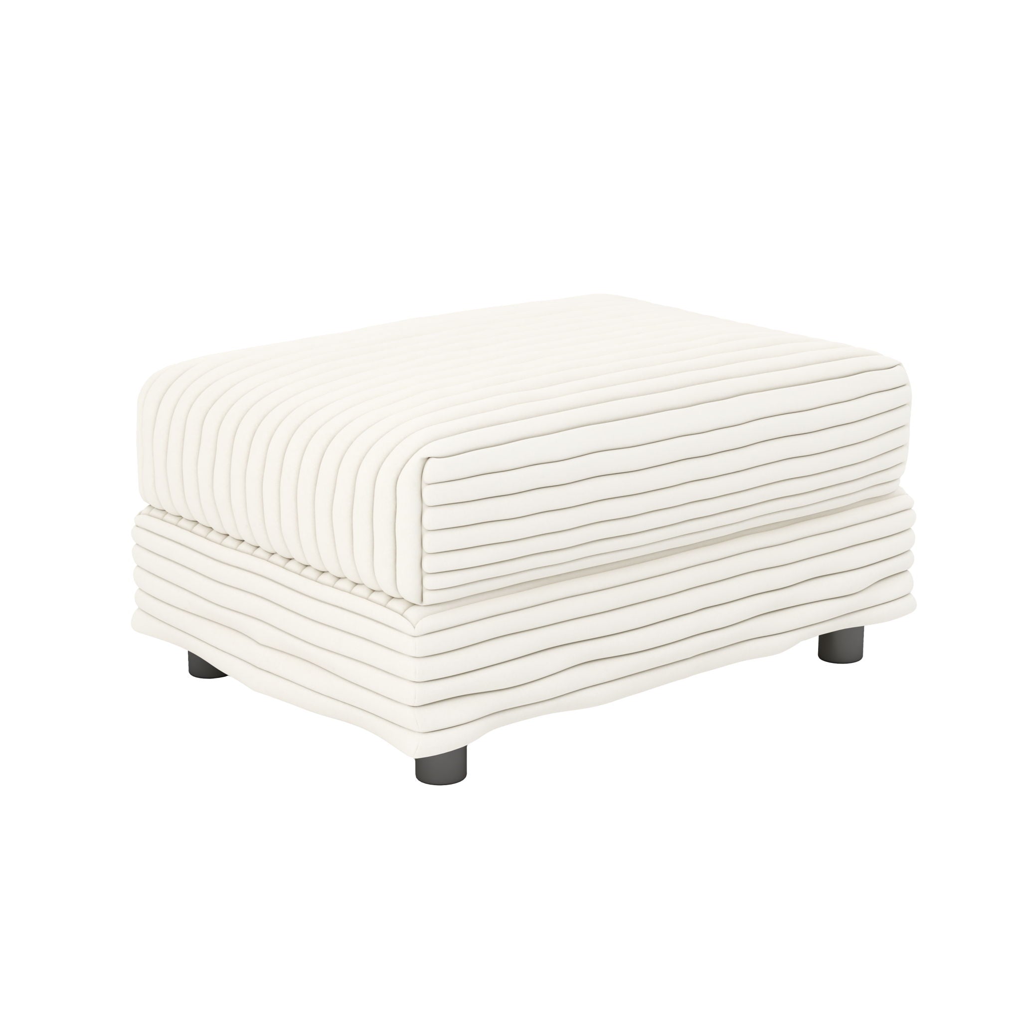 4 Seat Sofa With Soft Pillows And Movable Ottoman