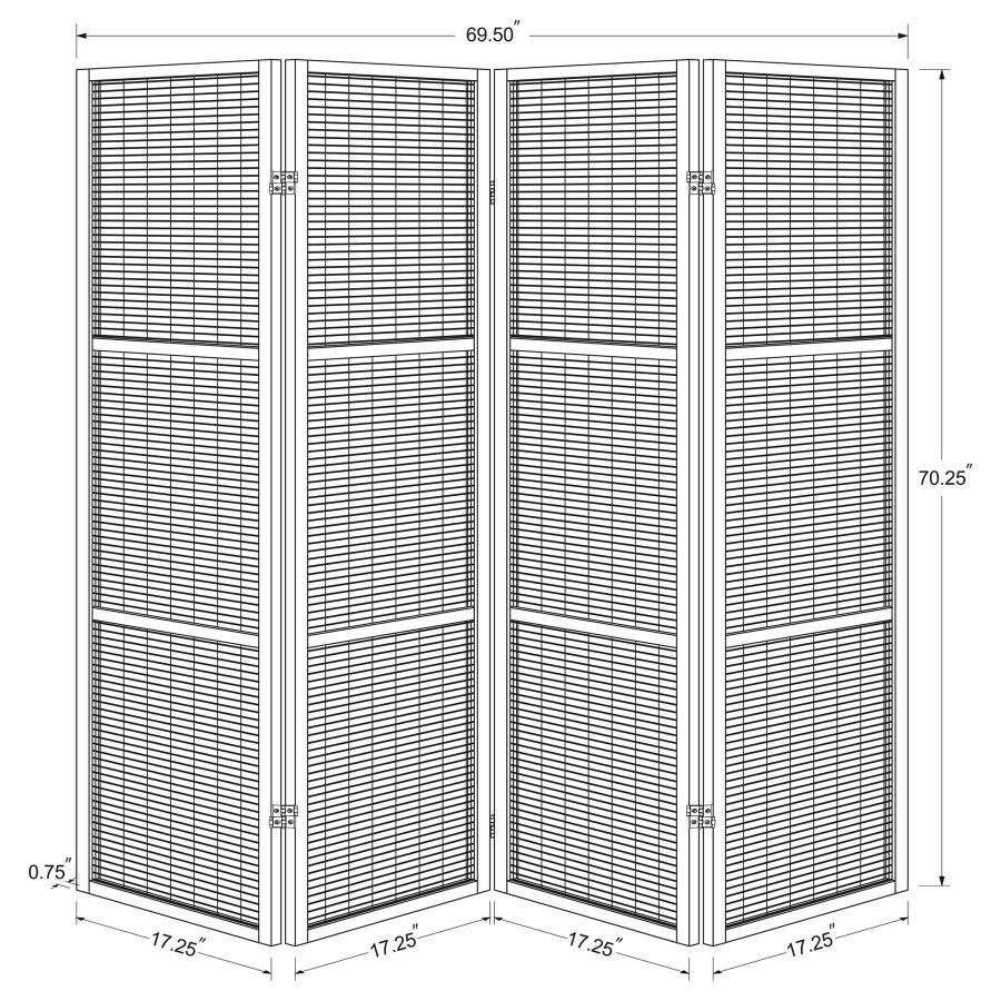 Browning - 4-Panel Bamboo Room Divider Folding Screen - Walnut