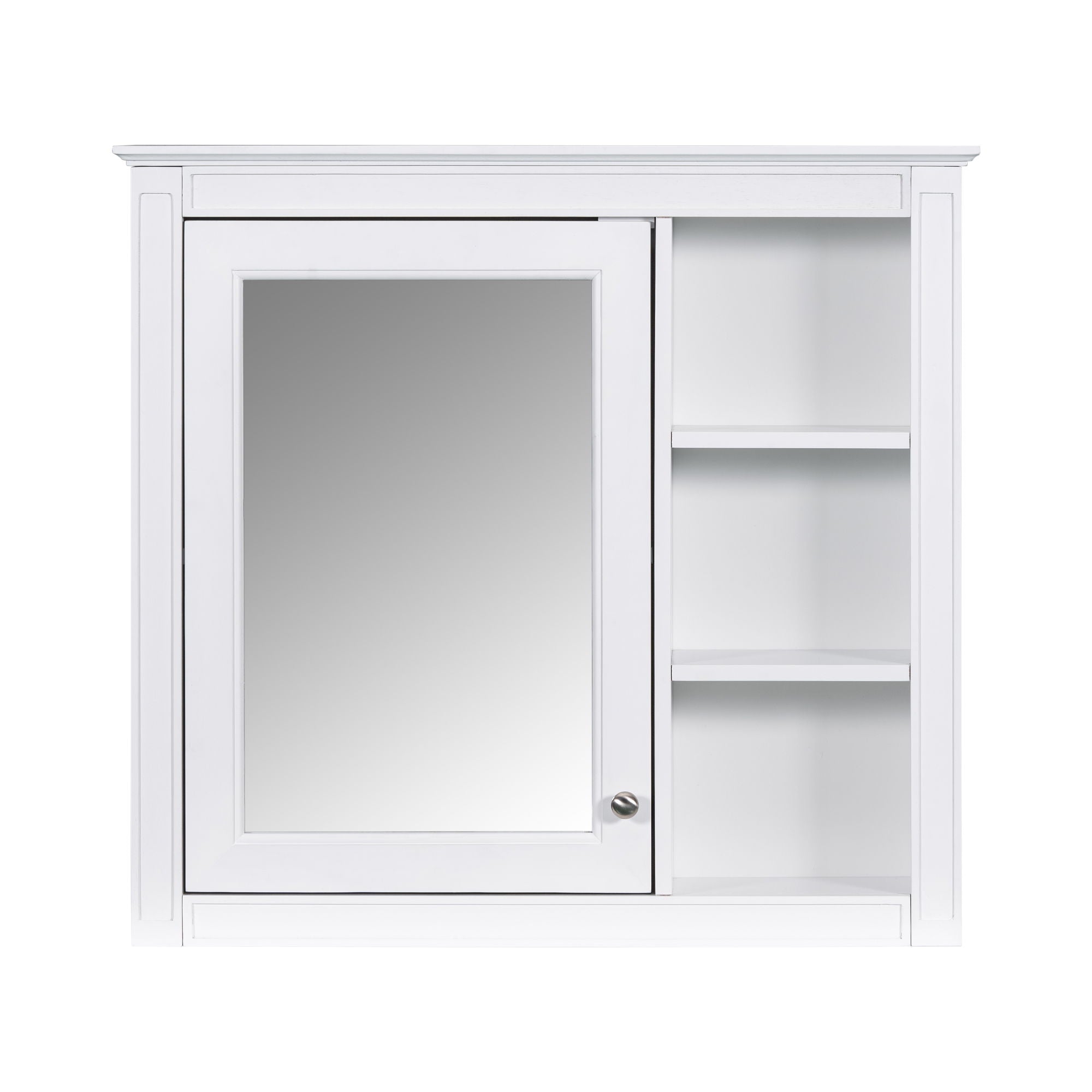 Bathroom Vanity With Top Sink, 2 Doors And 3 Drawers, Freestanding Set With Mirror Cabinet