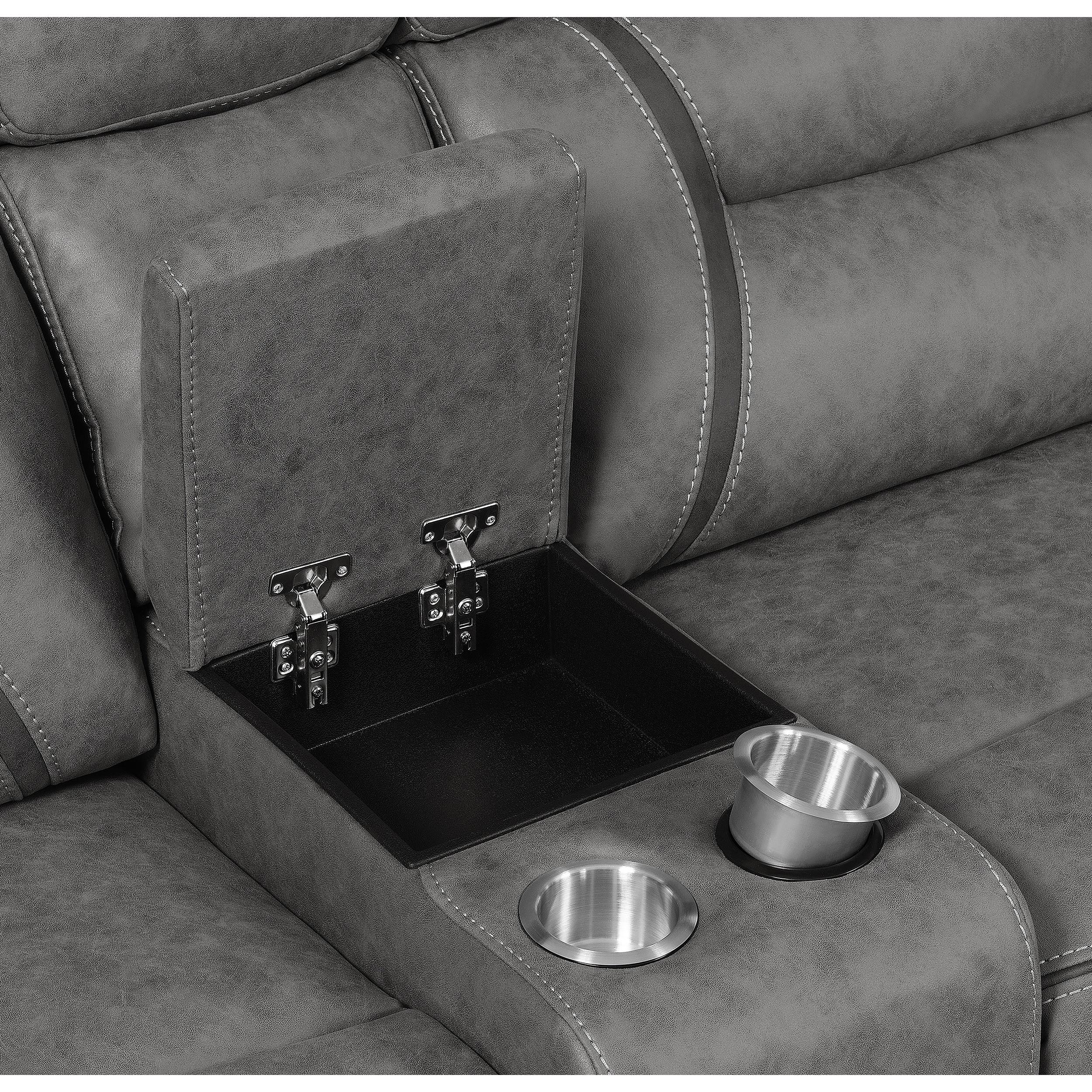 Diamond Modern Furniture COA Higgins Power Reclining Leather Look 4 pc Sectional 600370 IMAGE 11