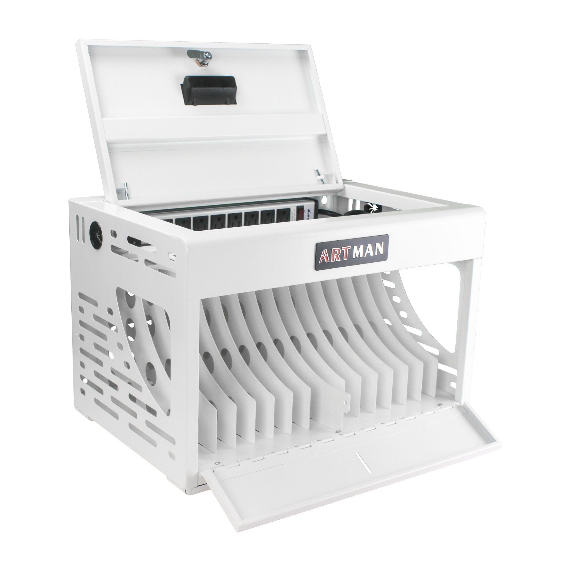 16 Bay Charging Cabinet For Laptop book, Locking Charging Station