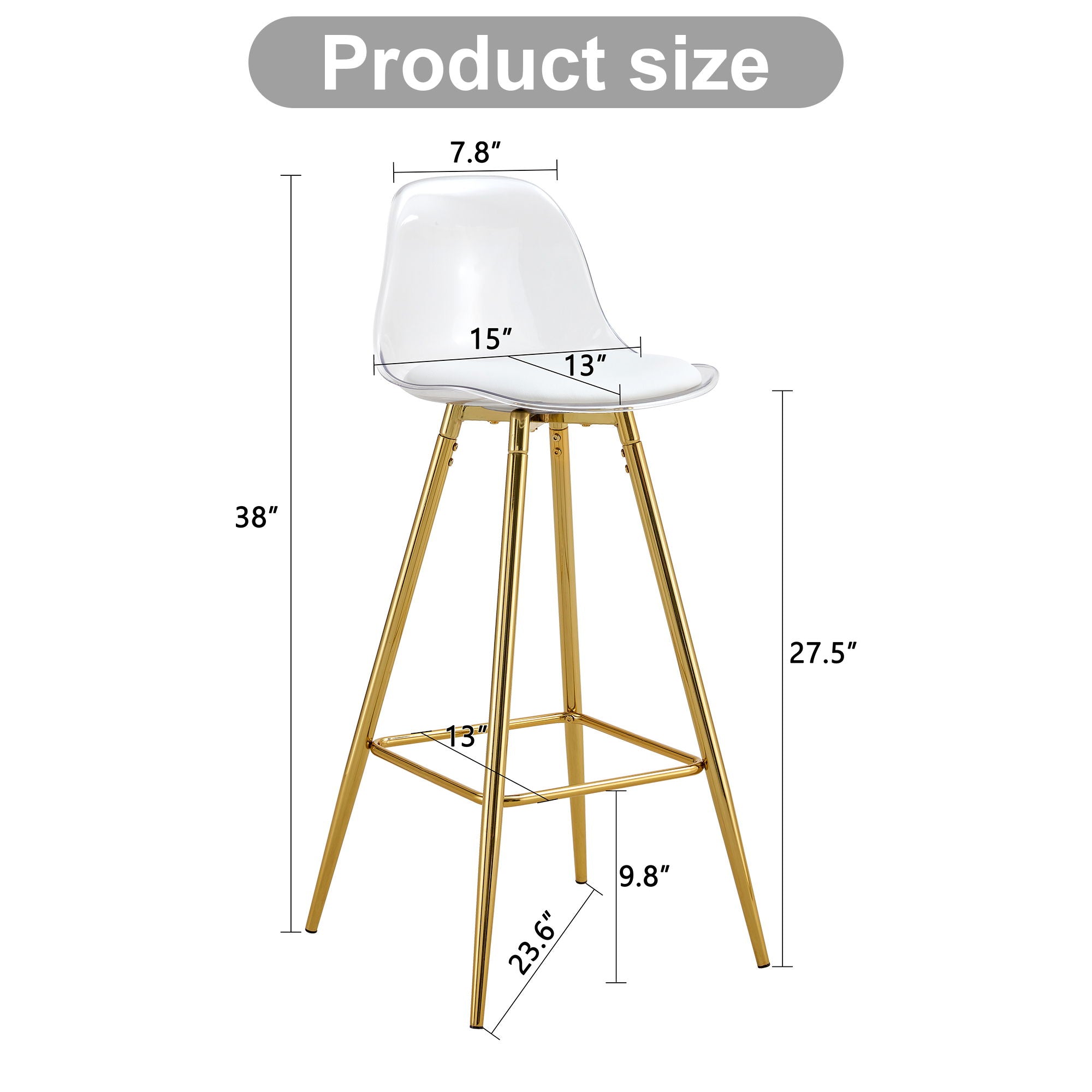 Stylish Upholstered Bar Chairs With Metal Leg