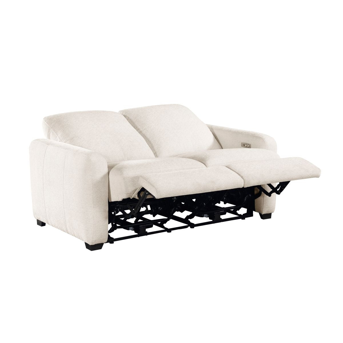 Vera - Power Double Reclining Loveseat With USB Charging Ports - Beige