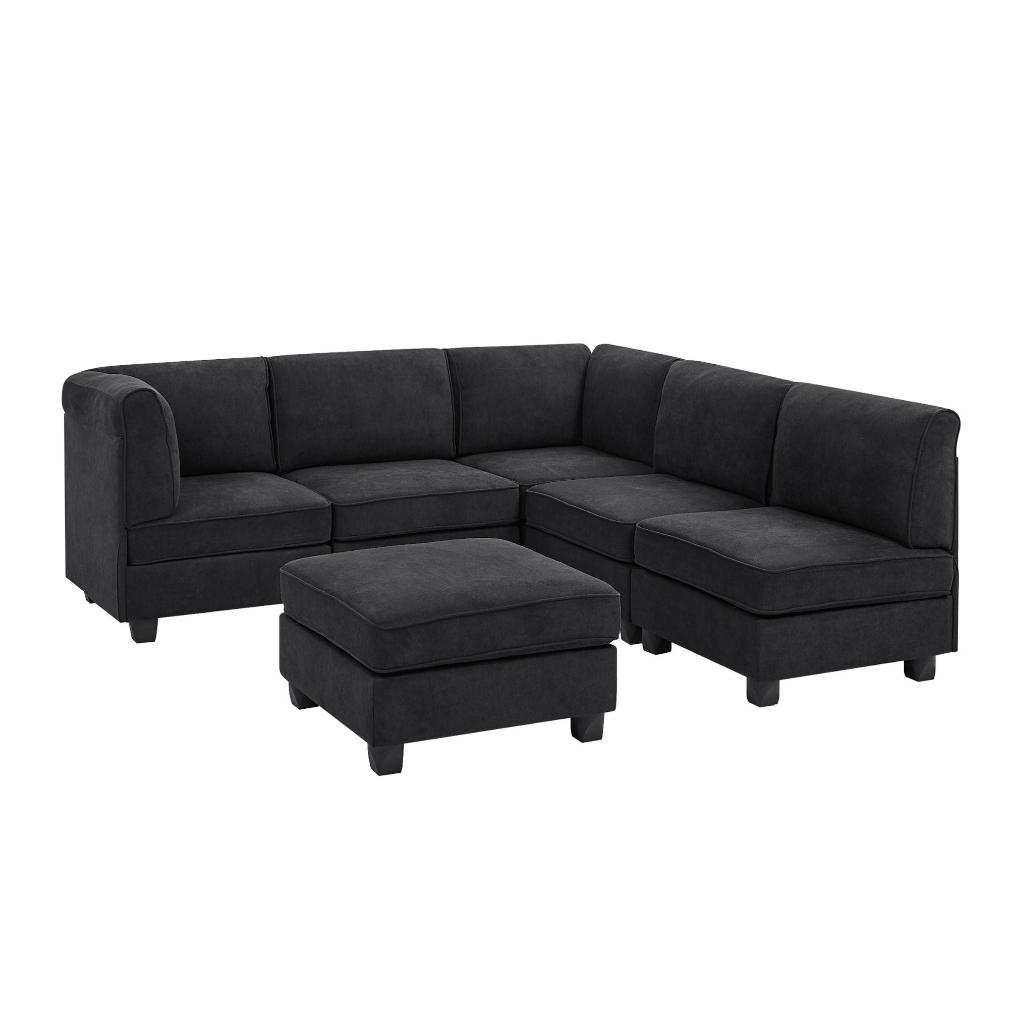 Upholstered Modular Sectional - Black