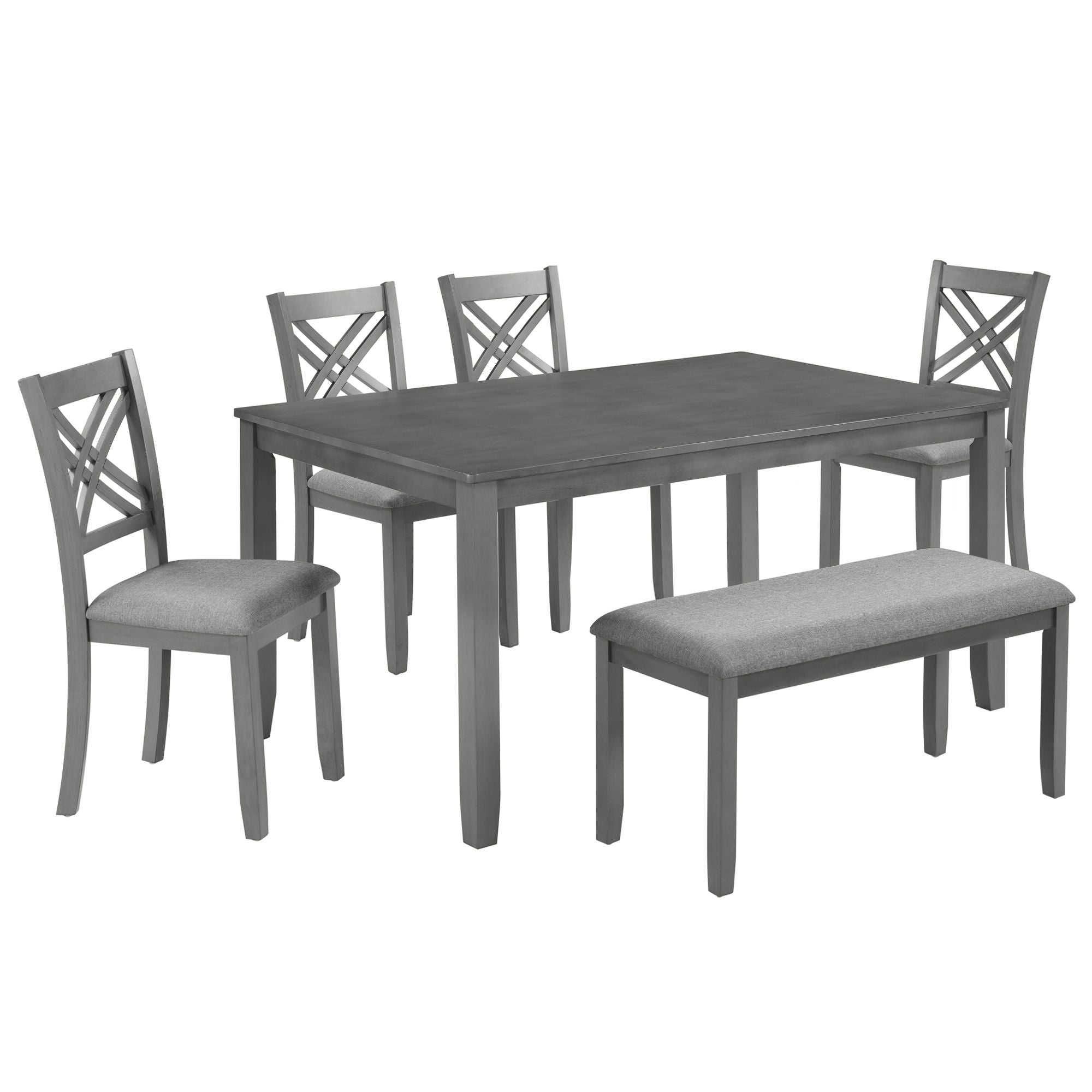 Kitchen Dining Set, Rectangular Dining Table & Upholstered Chairs