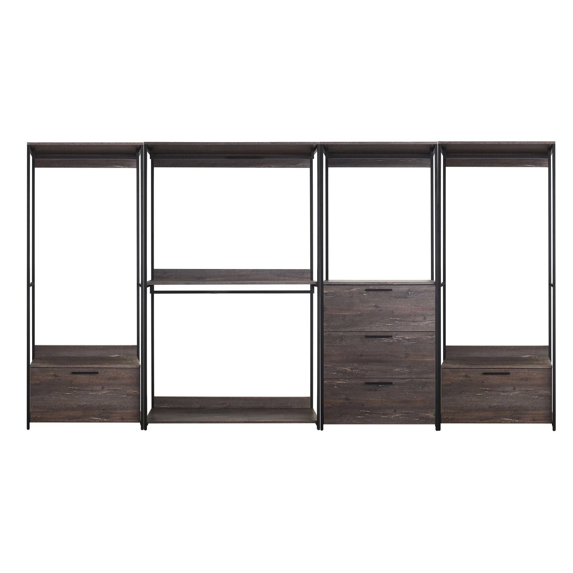 Monica - Modular Design Walk-In Closet System - Rustic