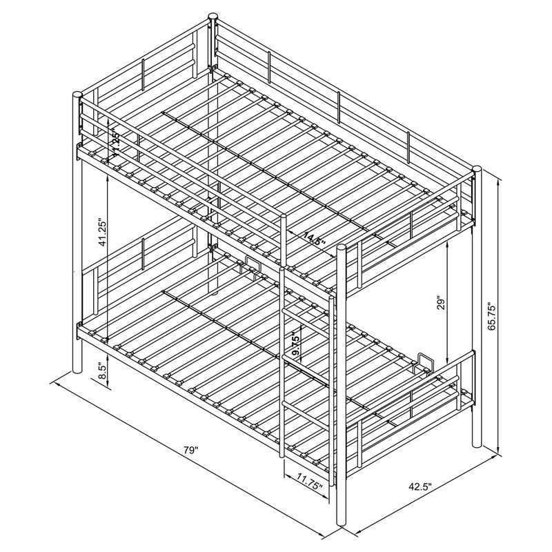 Hayward Metal  Over  Bunk Bed Black