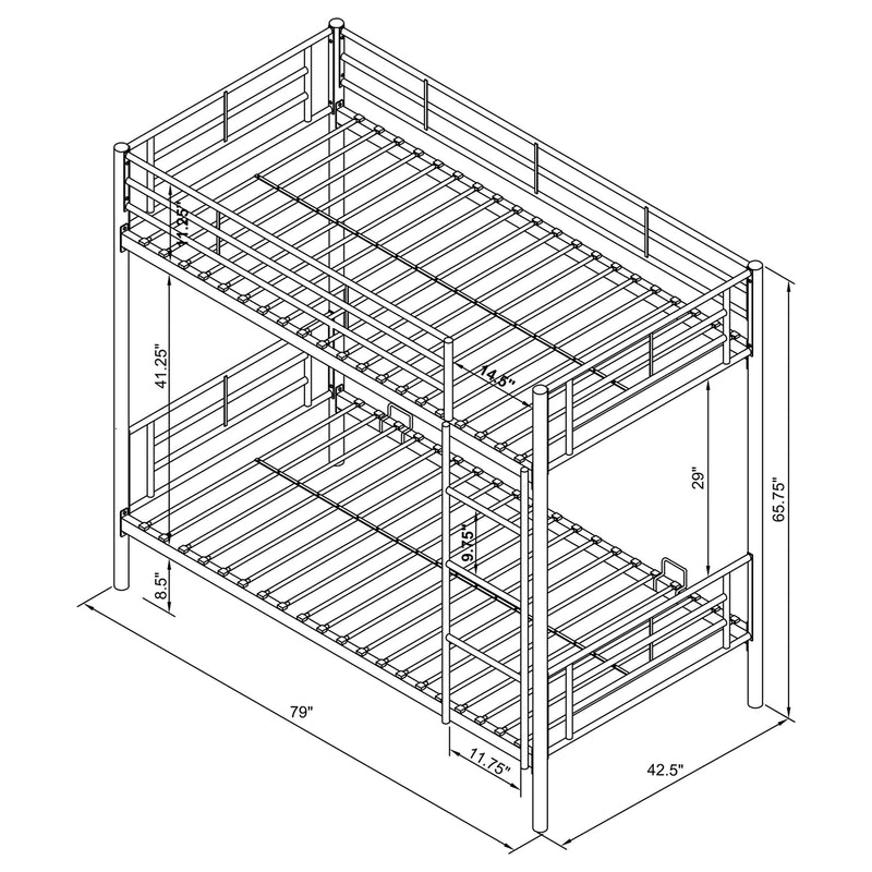 Hayward Metal  Over  Bunk Bed Black
