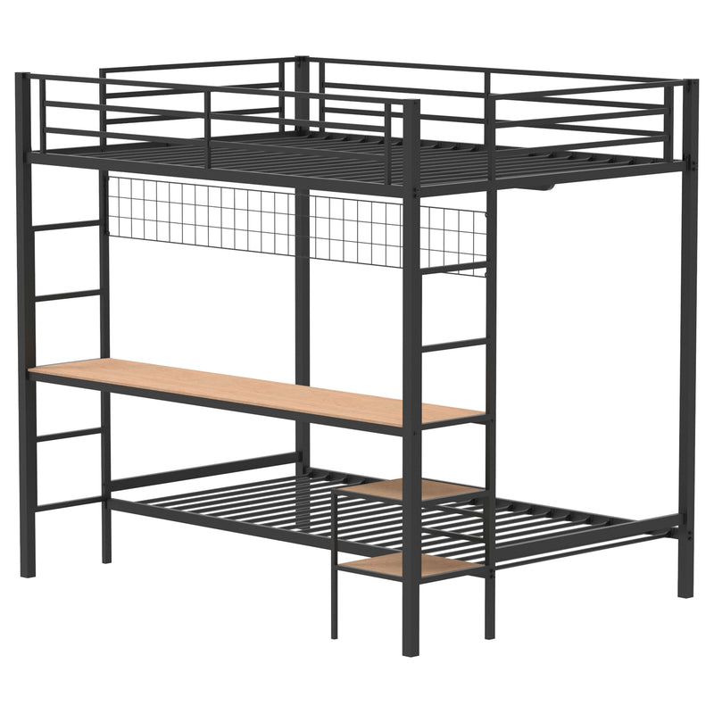 Campus  Workstation Bunk Bed Matte Black