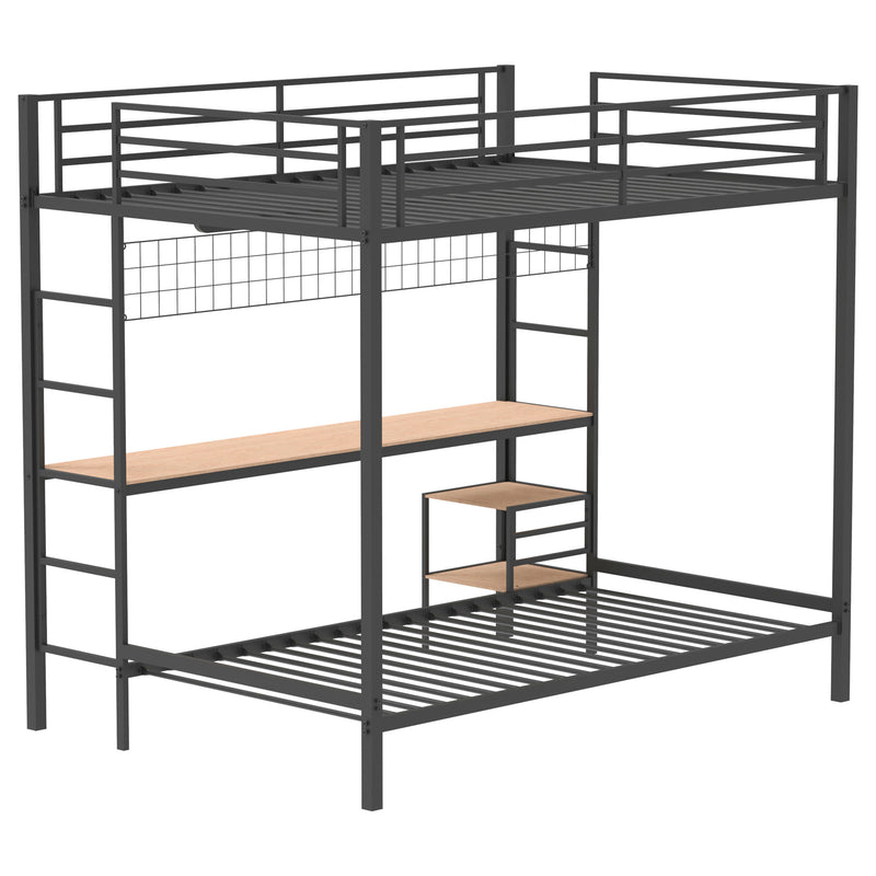 Campus  Workstation Bunk Bed Matte Black